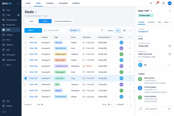 Generated Classic CRM Implementation interface preview based on project requirements; illustrative sample data